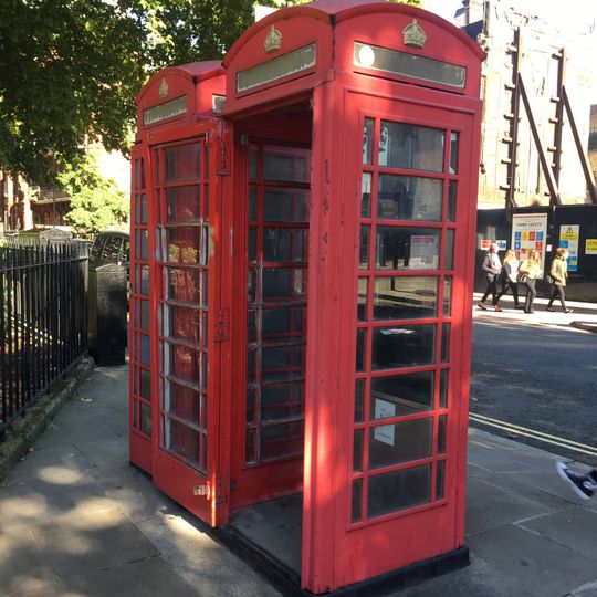 Pair Of K6 Telephone Kiosks At Edge Of Paddington Green, Opposite Numbers 8 To 10
