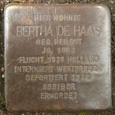 Stolperstein dedicated to Bertha de Haas