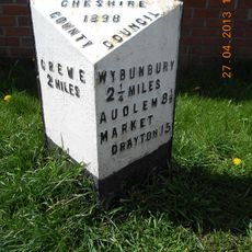Milepost, High Street, nr Shavington village school