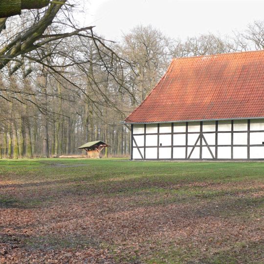 Feeding barn in the animal park Hannover