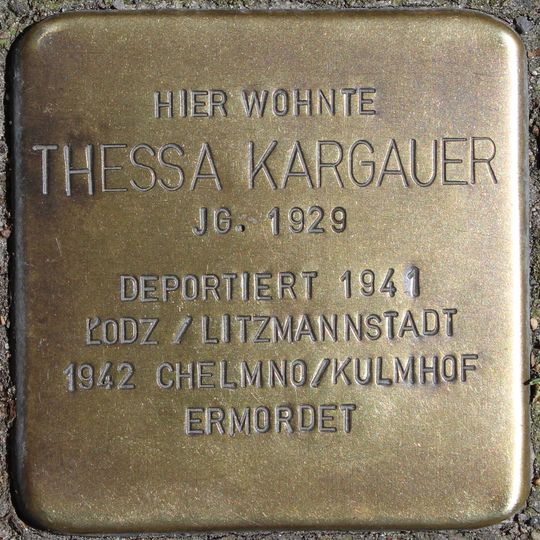 Stolperstein dedicated to Thessa Kargauer