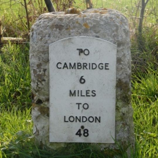 Milestone, Cambridge Road, opposite radio mast