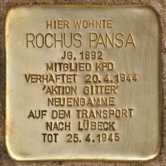 Stolperstein en memoria de Rochus Pansa