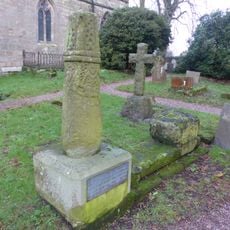 Anglo-Scandinavian high cross shaft and medieval cross base in the churchyard of All Saints' Church