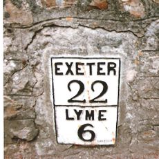 Milestone, Colyford, on Swan Hill, opp. Memorial Hall