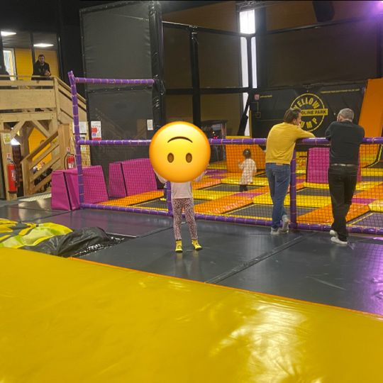 Yellow jump trampoline park
