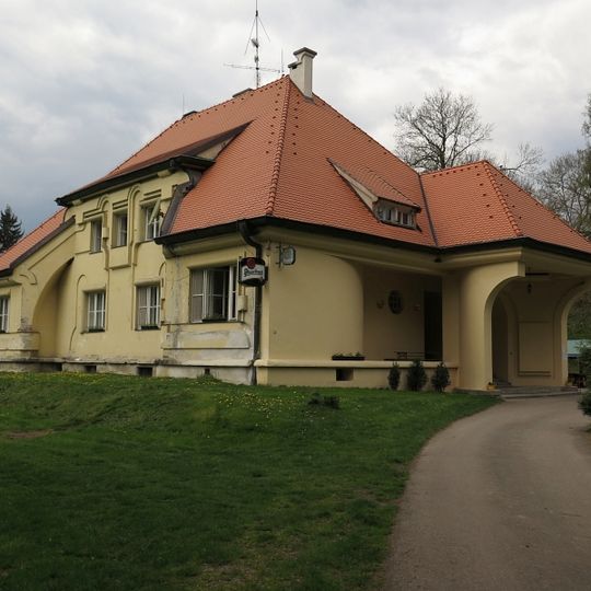 Villa with an ornamental garden area