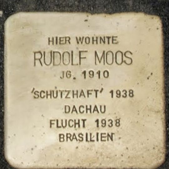 Stolperstein à la mémoire de Rudolf Moos