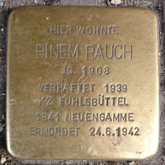 Stolperstein en memoria de Binem Rauch