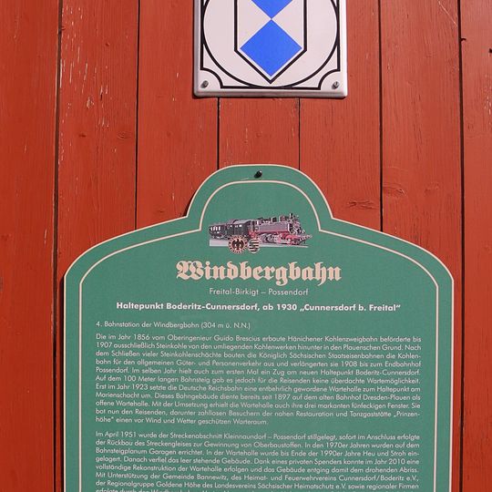 Sachgesamtheitsbestandteil der Sachgesamtheit Windbergbahn, Teilabschnitt Bannewitz, OT Boderitz, mit den Einzeldenkmalen: Gewölbedurchlass und Myriameterstein sowie als Sachgesamtheitsteil der Streckenverl