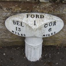 Milepost Beside Ford Castle West Lodge