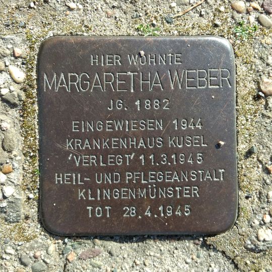 Stolperstein en memoria de Margaretha Weber