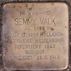 Stolperstein en memoria de Semmy Valk