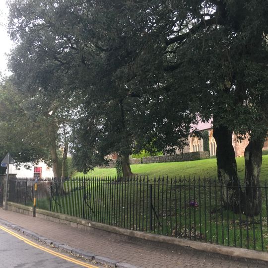 Railings to S side of churchyard