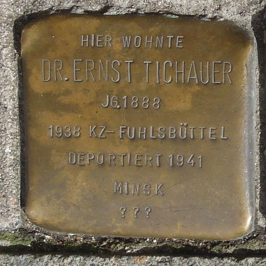 Stolperstein en memoria de Ernst Tichauer