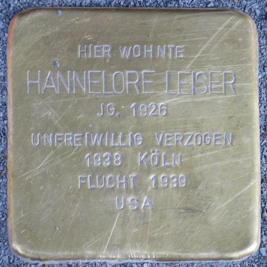 Stolperstein à la mémoire de Hannelore Leiser