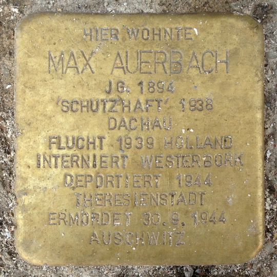 Stolperstein dedicated to Max Auerbach
