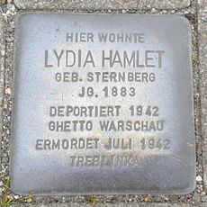 Stolperstein em memória de Lydia Hamlet