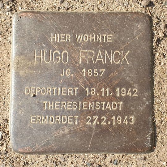 Stolperstein en memoria de Hugo Franck