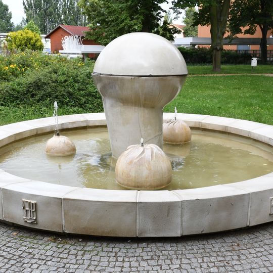 Fountain at the railway station in Podebrady