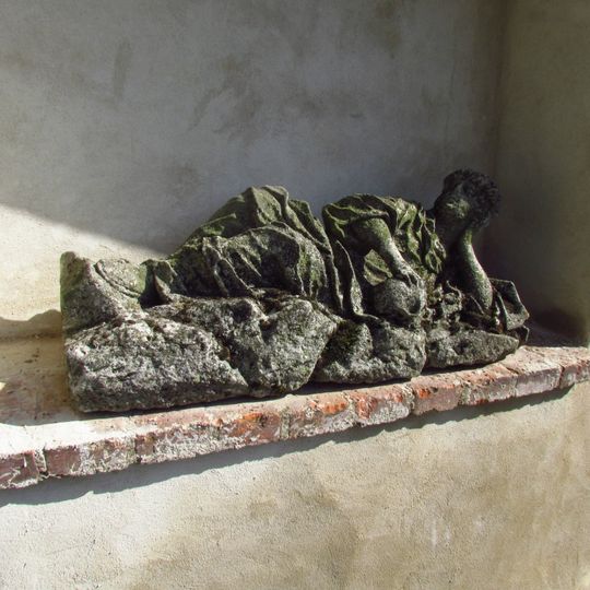 Socha svaté Rozálie u kostela Čtrnácti svatých pomocníků v Radkovicích u Hrotovic