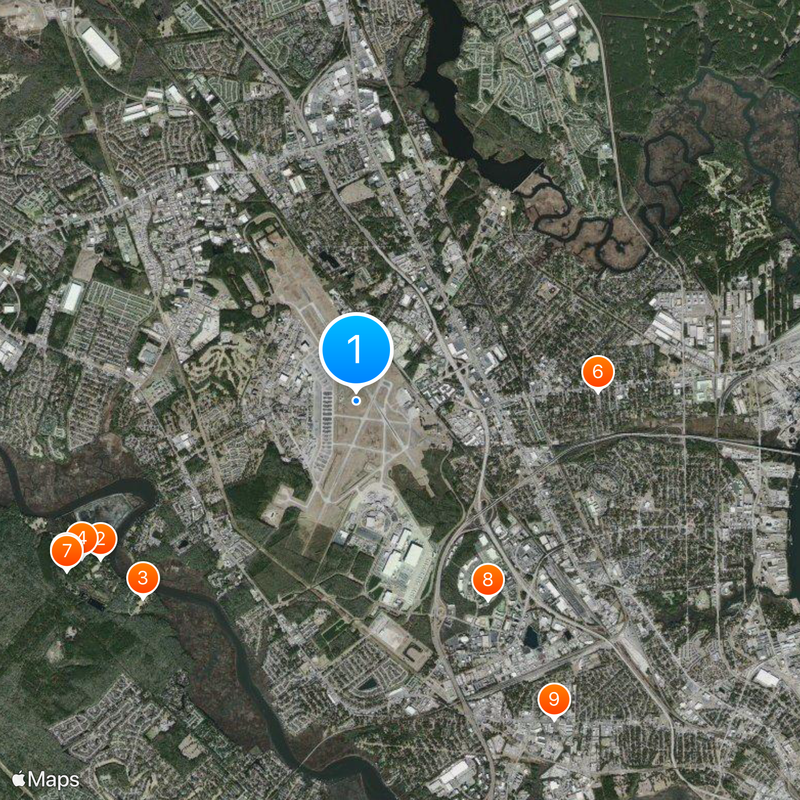 Aeropuerto Internacional de Charleston Mapa