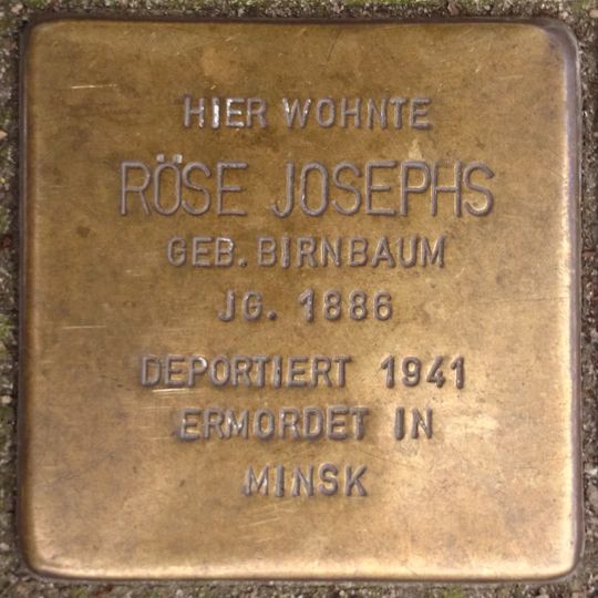 Stolperstein dedicated to Röse Josephs