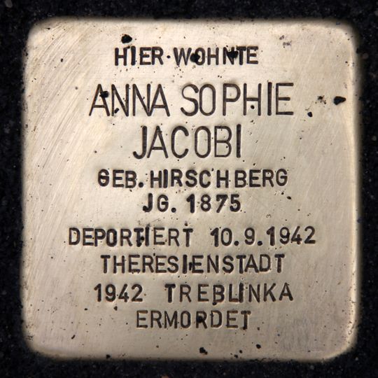 Stolperstein en memoria de Anna Sophie Jacobi