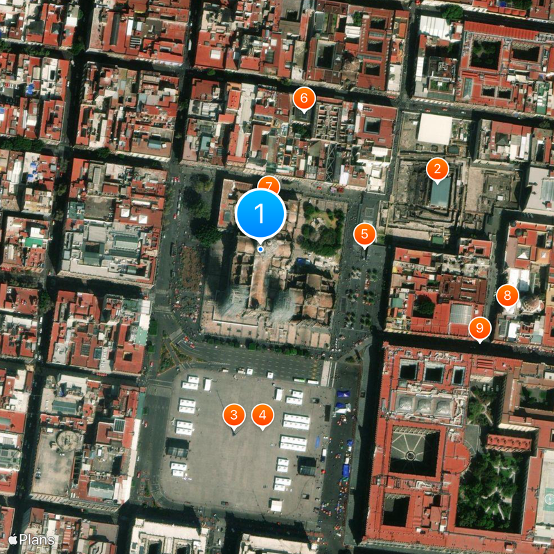 Kathedrale von Mexiko-Stadt Karte