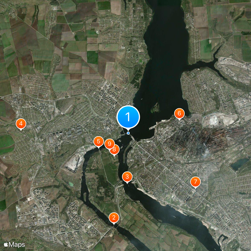 Dnipro Hydroelectric Station Map