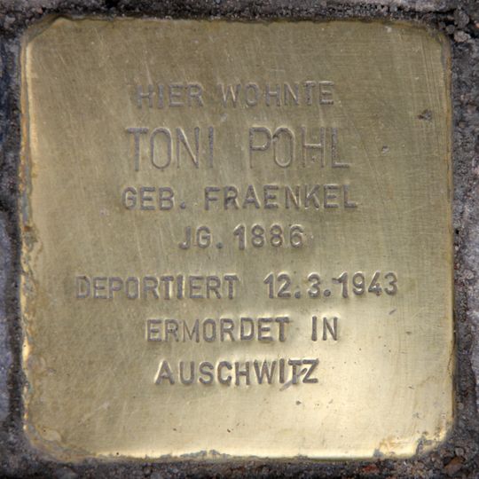 Stolperstein dedicated to Toni Pohl