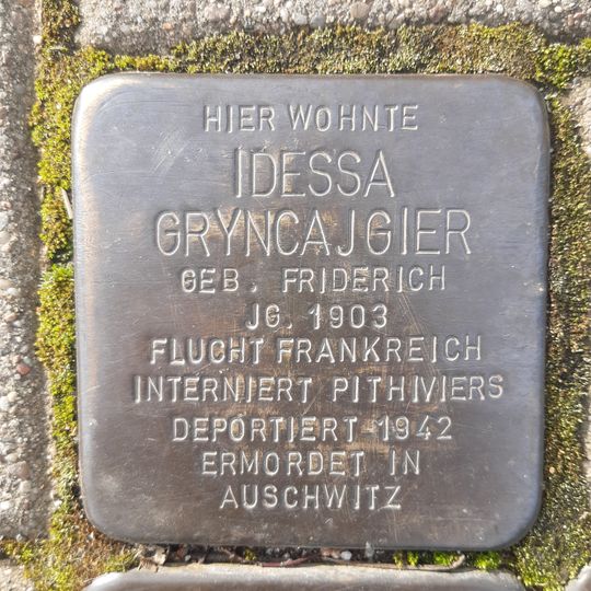 Stolperstein en memoria de ldessa Gryncajgier