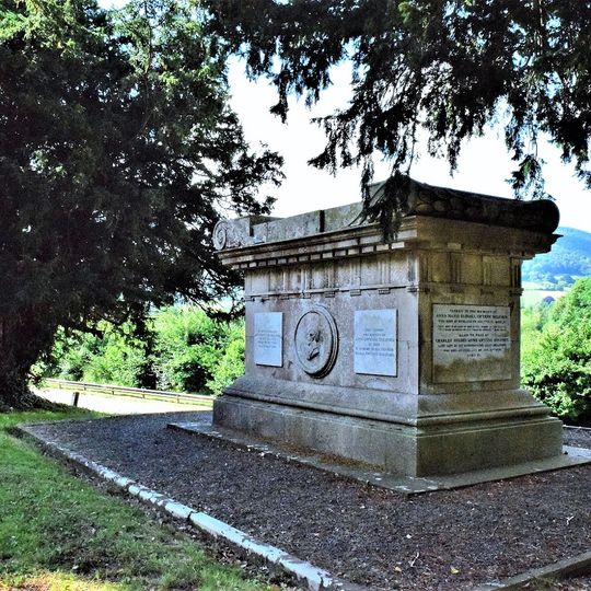 Gwynne Holford Monument in the churchyard to SW of Church of St Ffraed