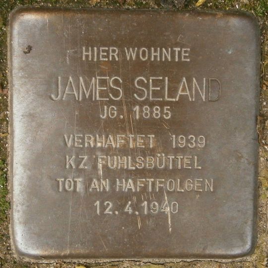 Stolperstein dedicated to James Seland