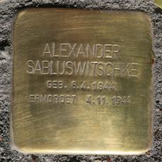 Stolperstein dedicated to Alexander Sabluswitschke