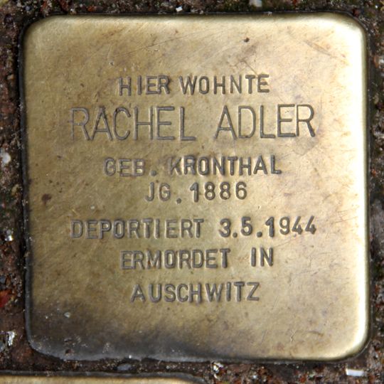 Stolperstein dedicated to Rachel Adler