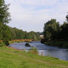 Lávka přes Ostravici u okresního archivu ve Frýdku-Místku