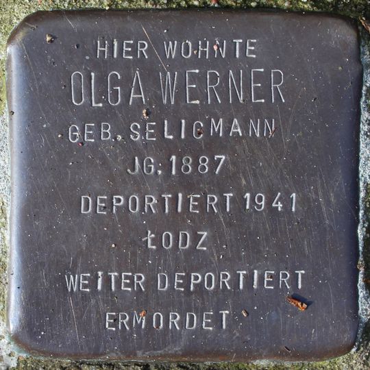 Stolperstein dedicated to Olga Werner