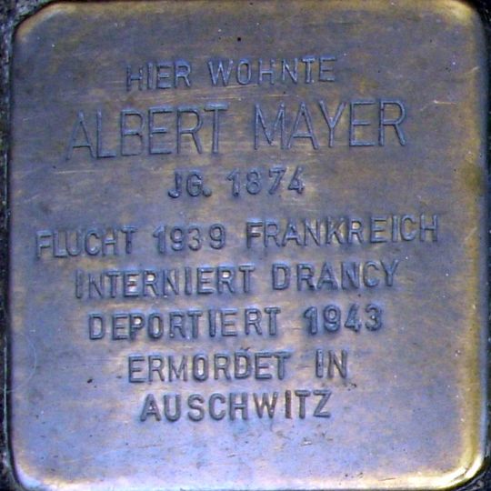 Stolperstein em memória de Albert Mayer