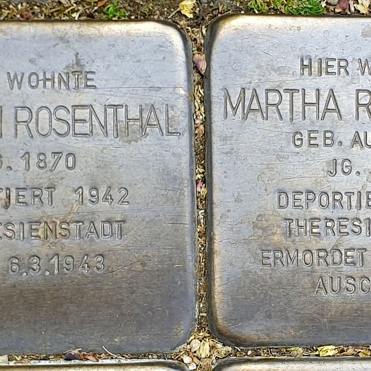 Stolperstein em memória de Martha Rosenthal