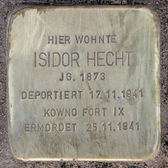 Stolperstein dedicated to Isidor Hecht