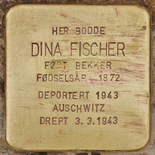 Stolperstein à la mémoire de Dina Sofie Fischer, f. Bekker
