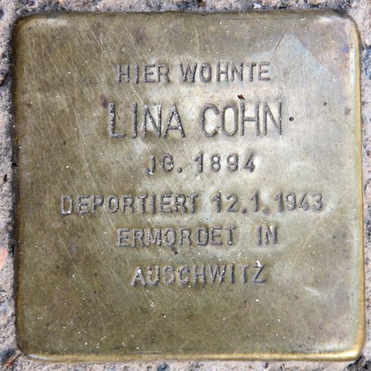 Stolperstein en memoria de Lina Cohn