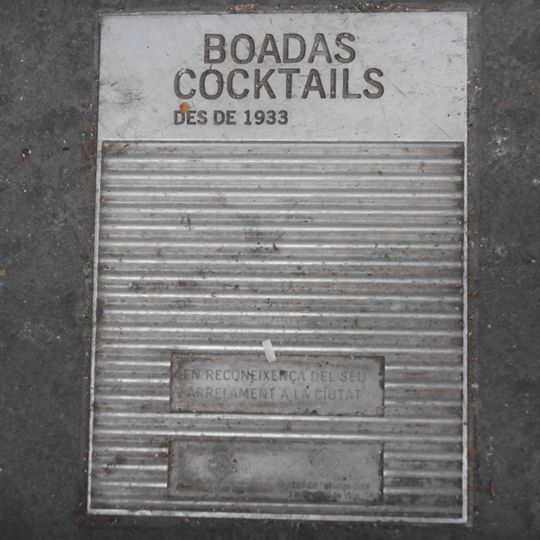 Boadas Cocktail Bar Plaque