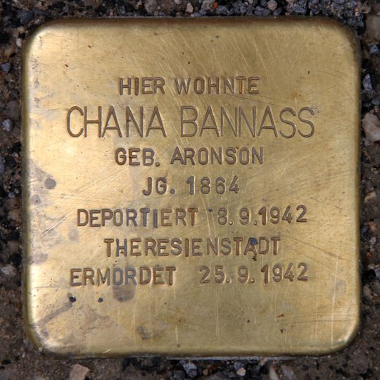 Stolperstein dedicated to Chana Bannass