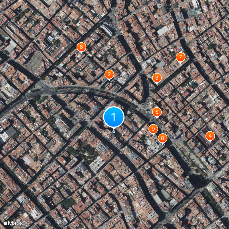 Opere di Antoni Gaudí Mappa