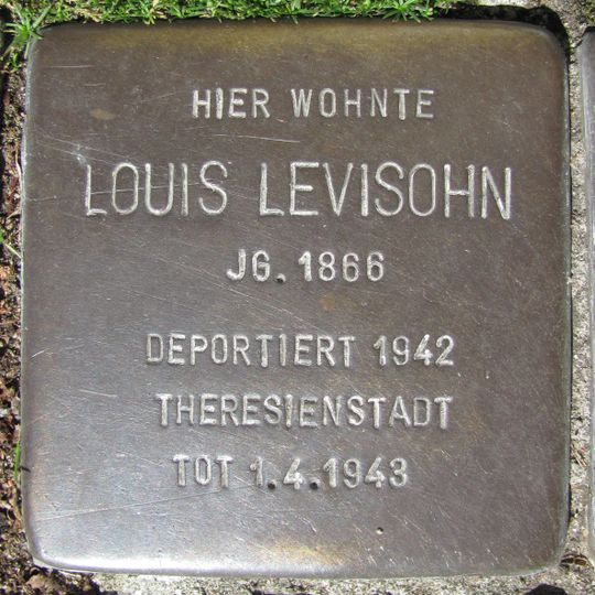 Stolperstein dedicated to Louis Levisohn