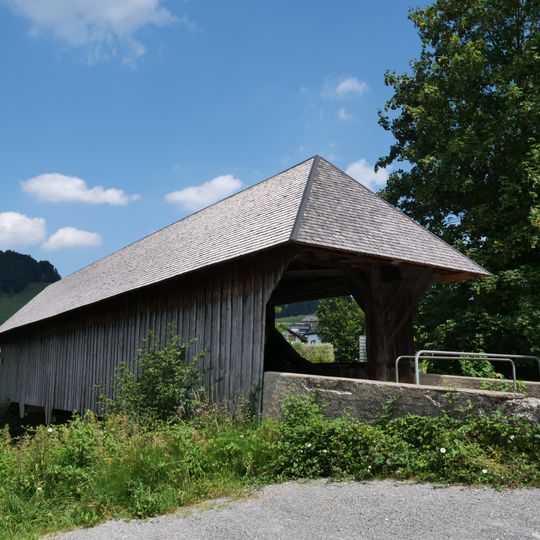 Covered wooden bridge over the Sitter