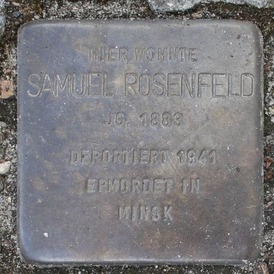 Stolperstein dedicated to Samuel Rosenfeld
