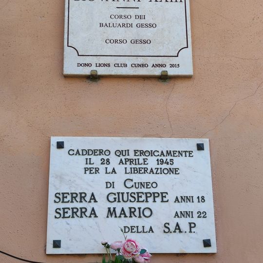Targa Giuseppe e Mario Serra